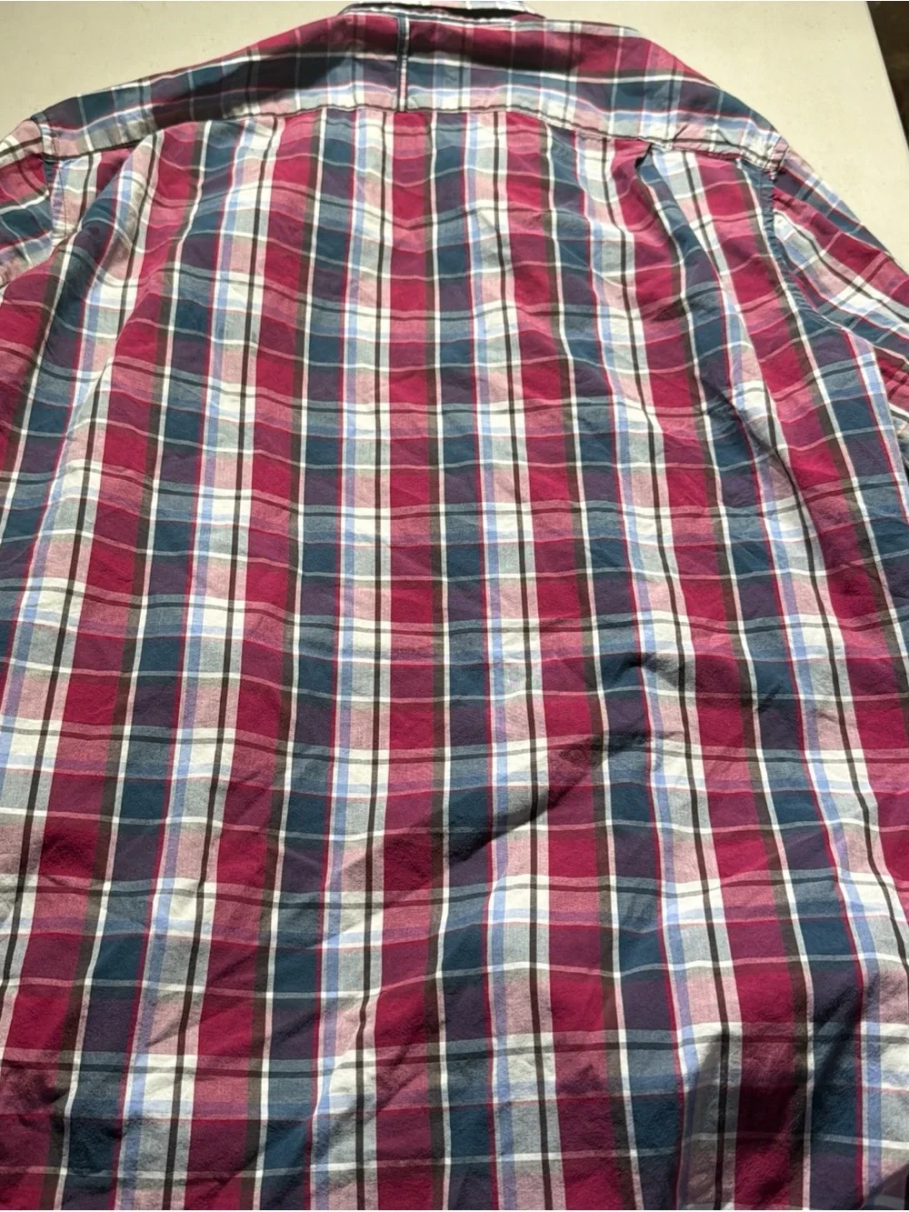 Banana Republic Plaid Button-Up Shirt in Red, Blue, White